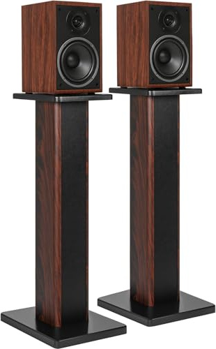Lot de 2 Supports de Haut-Parleurs Universels en Bois, 80CM Supports d'Enceintes sur Pied pour Home Cinéma, Capacité de Charge 50KG, Supports pour Enceintes, Conception Remplie de Sable (80CM)