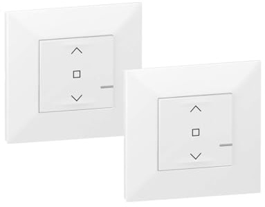 RESTEQ Wireless Roller Shutter Switch 230V White Wall Control for Blinds and Shutters