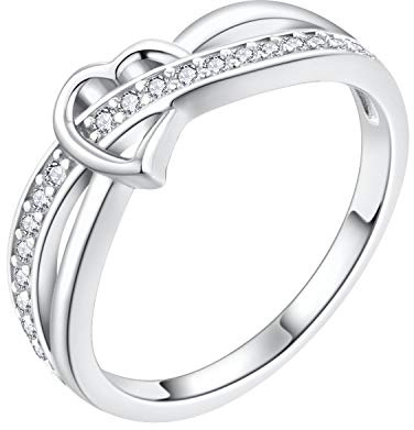 starchenie Anello Cuore Infinito per Donna Argento 925 e Zirconia Cubica Anello di fidanzamento (Taglia 20)