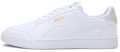 PUMA Unisex Puma Shuffle Sneaker, Puma White-Puma White-Puma Team Gold, 45 EU