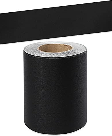 VisitRyl Frise de papier peint autocollante pour salon, cuisine, salle de bain - Amovible et imperméable - En PVC - Bordure décorative - Noir mat - 10 x 500 cm