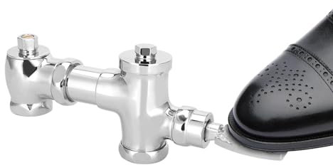 Pédale de chasse d'eau avec fonction télescopique Vanne de chasse d'eau à pied pour la salle de bain, les toilettes, les urinoirs et les accessoires