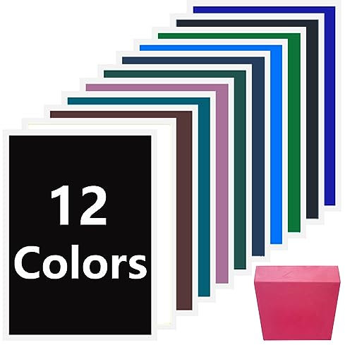 UNIXYZ Farbiges Lasergravur-Markierungspapier für CO2-Dioden, DIY-Lasergravierer, Werkzeugmaschinen für Keramik, Glas, Kristall, Steinfliesen (12 Farben + Schaber)