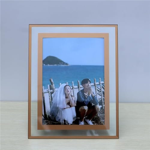 DEENZ Rose Gold Mirror Photo Frame Picture Frames Clear Display Vertically Or Horizontally For Christmas Wedding Home Table (4x6 in)