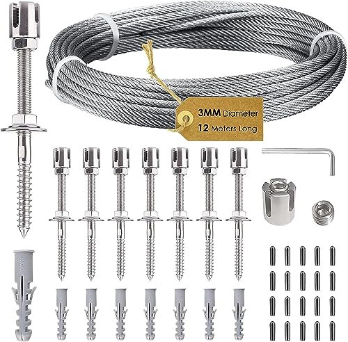 Support pour Plantes grimpantes,Treillis en Acier Inoxydable pour Plantes grimpantes d'entraînement (12m)