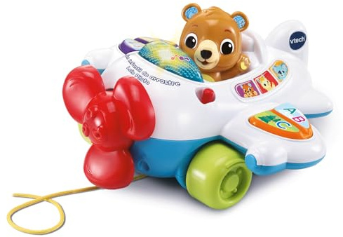 VTech-Baby Avión Infantil Lolo Piloto, Juguete de Arrastre, Enseña Letras, números y Vocabulario, estimulación Musical, Regalo bebés +9 Meses, Contenido en español