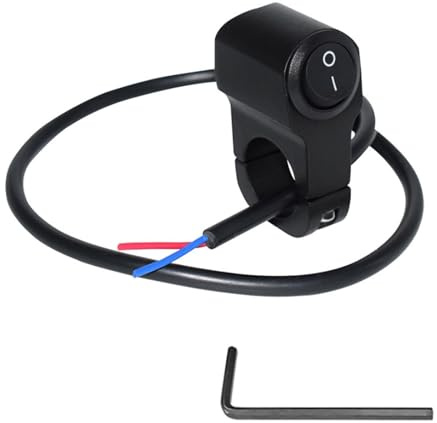 Xiciki Universel 22mm Interrupteur Moto, Interrupteur D'éclairage étanche à Bouton-Poussoir En Alliage D'aluminium pour Moto, Véhicule Électrique
