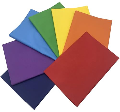 EDGEAM 7 Stück Baumwollstoff 50x50 cm Stoffe zum Nähen Einfarbige Stoffe Patchwork Stoffpaket Nähstoffe Quiltingstoffe für Quilten Nähen DIY Handwerk Scrapbooking (Unifarben, 50x50 cm)