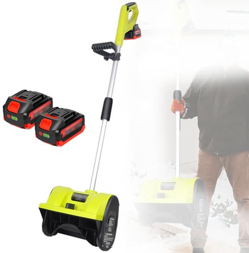 Quitanieves eléctrico, barredora de Carreteras Manual, quitanieves de Alta eficiencia de 1200 W, Ancho de Limpieza de 32 cm, Altura de Entrada de Nieve de 16 cm, con Mango Ajustable y protec