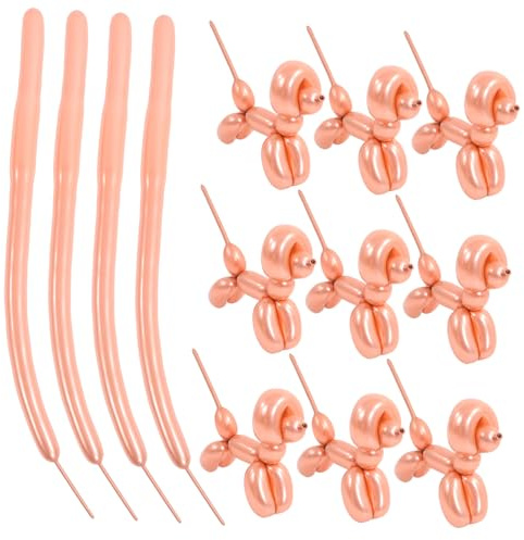 Toyvian 100 Palloncini Metallici Lunghi in Lattice Rosa Oro per Decorazioni Feste, Modellazione Palloncini DIY per Matrimoni, Compleanni e Celebrazioni, Kit 100 Pezzi per Addobbi Creativi