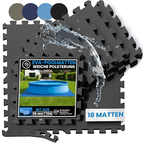bemaxx Tappeto Sotto Piscina Fuori Terra - Set 18 Tappetini EVA Protettivo per Piscina: Rivestimento Piscina Tappeto Puzzle Protezione Pavimento sotto Piscine, Idromassaggi e Vasche Gonfiabili
