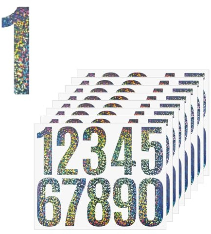 Bin Numbers for Wheelie Bins, 3 Inch Large Vinyl Number Stickers, 8 Sheets