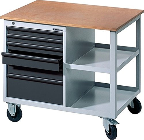 Promat Werkbank BT 495 B885xT605xH805mm grau/anthrazit fahrbar Schubladen 2x50 1x75 2x100 1x175