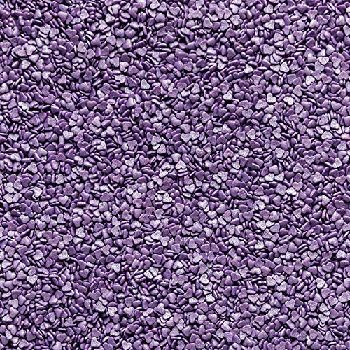 Mini Violet Colour Glimmer Hearts Sugar Sprinkles 25g Cake & Cupcake Decorations