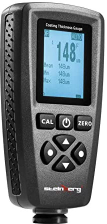 Steinberg Systems Schichtdickenmessgerät Lackschichtenmesser Lacktester SBS-CT-123 Pro (Messbereich 0-5.000 µm, Messgenauigkeit ±2% + 1 µm, Speicherkapazität 320 Messwerte, inkl. Koffer und Zubehör)