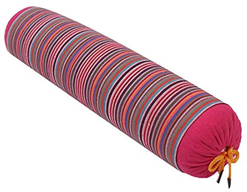 Levoberg, cuscino rotondo a forma di scafo di grano saraceno con cuscino cervicale in cotone rimovibile per dormire 15.7x3.5inch Rosa