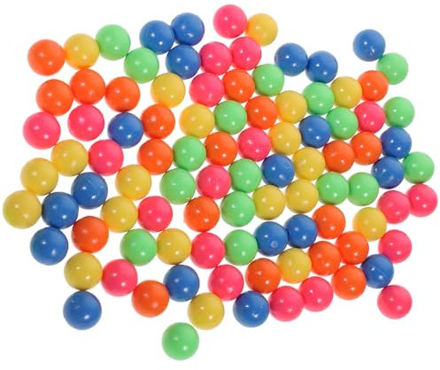jojofuny 100 Stücke 15mm Kleine Kugeln Kunststoff: Kleine Bälle Kunststoffkugeln Zählen Kugeln für Wahrscheinlichkeitslernen BildungsaktivitäTen, Kreative Spiele - 5 Farben