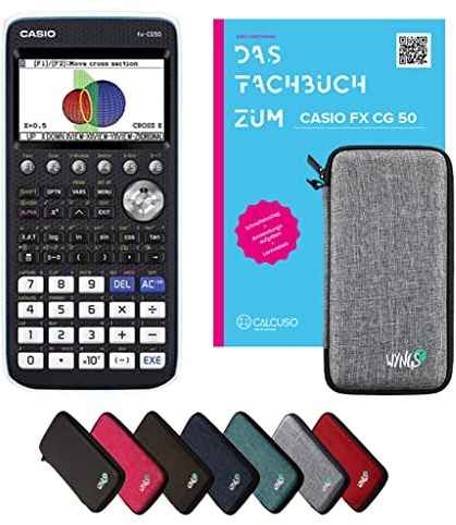 Casio fx-CG50 Incl. Funda Protectora Gris Claro y Libro especializado (92 páginas, DIN A4) – Calculadora gráfica – Smart Set (Alemán)