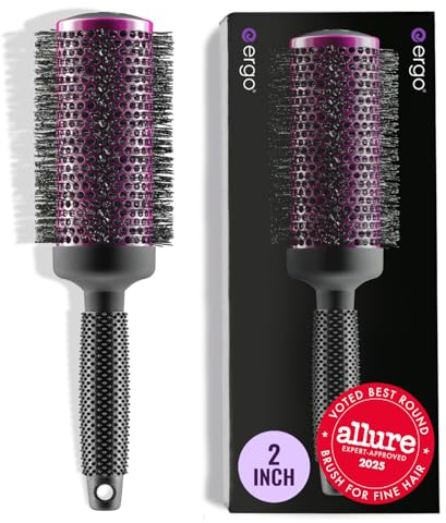 ERGO Super Gentle Round Brush for Blow Out - Salon Quality Hair Styling for Women - Roller for Wet and Dry Hair - Volumizing Care Blowout - ERG53: 2