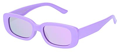COCOSAND Youth Sunglasses Polarized Retro Rectangle Party Hipster Glasses for Teen Kids Boy Girl Age 8-12, Heliotrope with Purple Lens