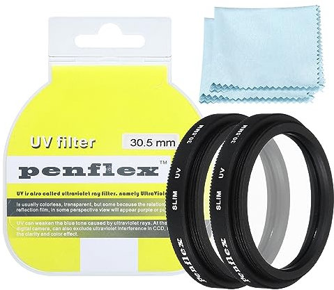 PATIKIL 30,5mm Filtro, 2uds Protección Filtro Delgado Protección UV Cámara Lente Filtro Aluminio Óptico Cámara Accesorio Cristal Transparentes Imágenes para Cámara Lente