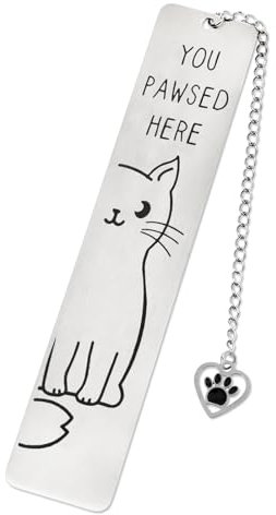 Bewudy Katzen Lesezeichen für Damen, Metall Lesezeichen für Buchliebhaber, Metall Buch Lesezeichen mit Katzen Anhänger Bookmark Seitenmarker für Leseliebhaber Geschenk für Studenten Lehrer(1)