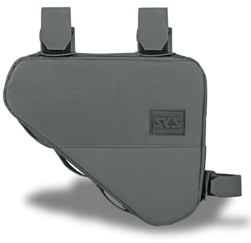 SKS GERMANY URBAN Frame Bag Rahmentasche für Fahrräder (Wasserabweisende Fahrradtasche, Leicht und Stabil, Easyzip-Reißverschluss, Kürzbare Klettstraps), Schwarz