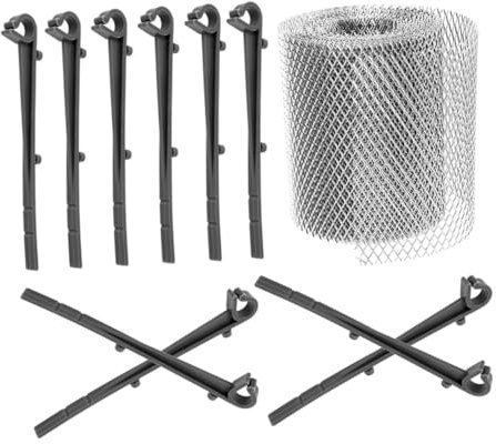 ANDRESLAD Gutter Mesh Strainer Drain Filter Cover for Downspouts Roofs Prevents Leaves Debris Clogs with Hooks for Outdoor Drainage