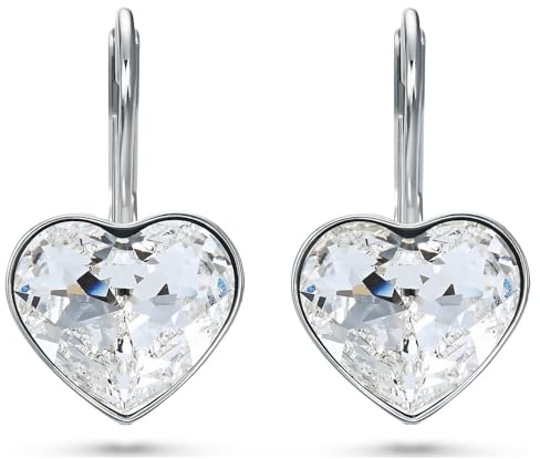 Swarovski Pendientes de gota Bella para mujer - Corazón - Blanco - Chapado en rodio - 5687414