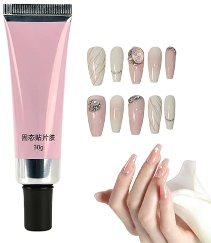 Nail Glue, Nail Glue Gel - 30g bärbar genomskinlig nagelgel,UV-gellim, superstark press på nagellim, långvarig för nagelsalong UV-nagellampa härdad