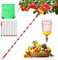 seOSTO Cueille Fruit Télescopique, 4,2M Cueilleur de Fruits Amovible, Pince avec Panier en Acier Inoxydable Ramasse Fruit avec Poteau Réglable Léger et Sac de Rangement