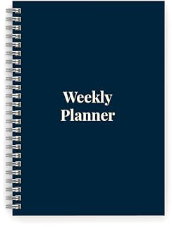 Weekly Planner – A5 size with 104 undated pages of thick 100gsm paper – enough space for 52 weeks planning. Double Strength Chrome Wire - Ideal Weekly Planner - Perfect For Home/Study or Office Use