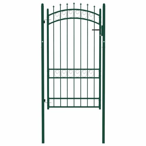 Generico Cancello per Recinzione con Punte in Acciaio 100x175 cm Verde,Verde,21.7kg,146376