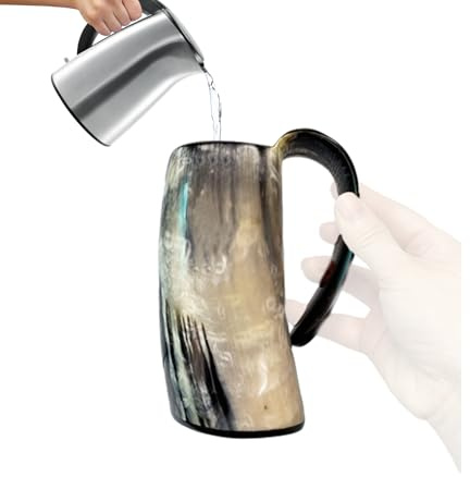 da boccale in vintage - da bere medievale da 500 ml con manico, da birra rustico per arredamento da pub, boccale da birra grande con manico | cerimoniale per d
