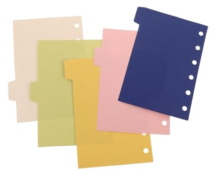 DOITOOL Separadores para Carpetas A7 Mini, Divisor de Índice con Pestañas, 5 Hojas Reutilizables para Planificador y Cuaderno, Organizador Compacto para Oficina y Estudio