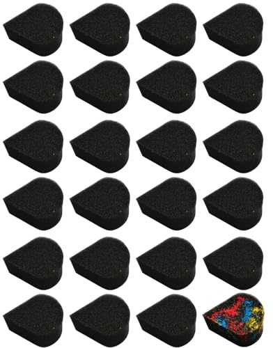 BCHKO 24 Esponjas de Maquillaje en Forma de Pétalo para Pintura Facial y Corporal, Alta Densidad (Negro)