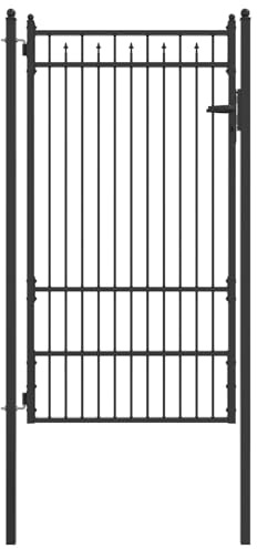 vidaXL Cancello per recinzione HORST 100 x 175 cm Metallo Nero, Cancello moderno, sicurezza in giardino, soluzione d'ingresso, recinzione esterna, accesso alla proprietà