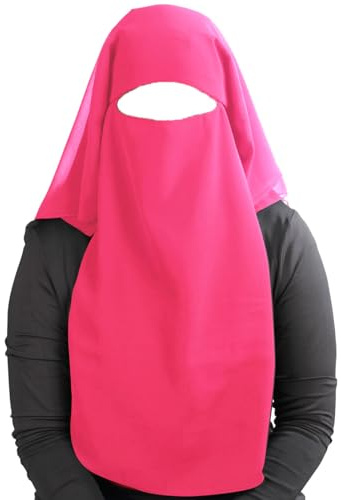 MyBatua 3 Layers Saudi Niqab In Breathable Georgette, Wholesale Price, 1pc Face Veil NQ-003 (Sweet Pink)