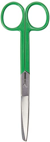 GIMA Ciseaux rette embouts alterne, anneaux verts, 14 cm