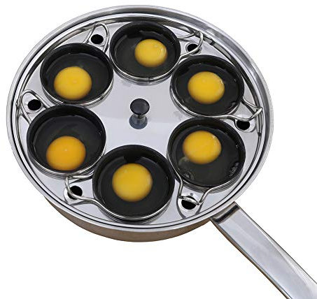 Egg Poacher Pan - Stainless Steel Poached Egg Cooker – Perfect Poached Egg Maker – Induction Cooktop Egg Poachers Cookware Set with 6 Nonstick Large Silicone Egg Poacher Cups