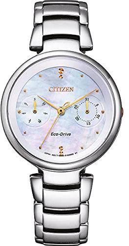 Citizen Womens Multi Zifferblatt Eco-Drive Uhr mit Edelstahl Armband FD1106-81D