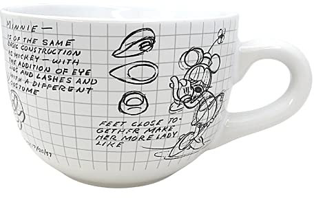 Disney Sketchbook Dinnerware, Minnie Mouse Sketch Soup Mug Dish, 29 Ounces