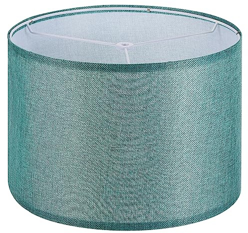 PATIKIL Drum Lamp Shades, 13x13x9 Linen Round Lamp Shade for Table Lamps Easy Assembly Lampshade for Table Lamps Floor Lamps Bedside, Blue