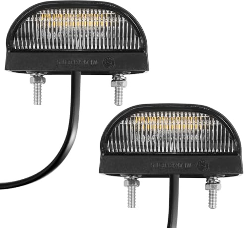 SPARKMOTO 2 x LED-ljusskyltsbelysning för släpvagn vattentät, släpvagn registreringsskyltbelysning led 12 V, LED 24 V, registreringsskyltbelysning för jordbrukstraktorer, husbil,
