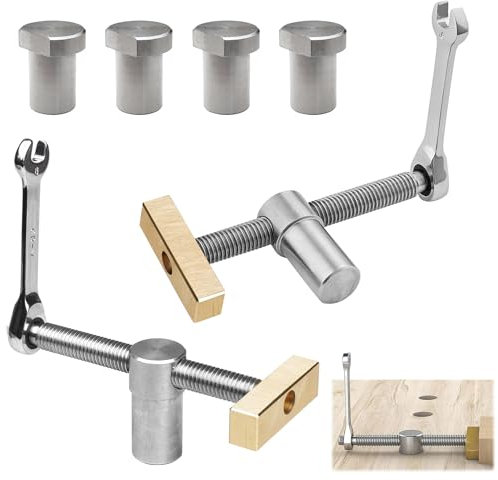 2 Piezas Tornillo de Banco de Trabajo Profesional, Tornillos para Banco de Carpintero 19 mm, Mesa de Trabajo de Carpintería Herramienta Auxiliar Set, para Agujero de Banco de Trabajo