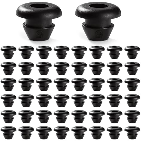 YIXISI 50 PCS Diameter 3 * 5 mm Rubber Grommets | Conductor Gasket Ring Grommets, Black Rubber Hole Plugs Electrical Wire Gaskets, for Protecting Wires, Cables and Plugs
