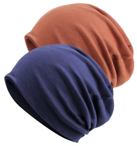 DRESHOW Slouchy Beanie Mössa för Kvinnor Män Lång Baggy Hip Hop Beanie Skidskalle Mössa Chemo Huvudbonad Solid Hipster Mössa Elastisk Sovande Mössa