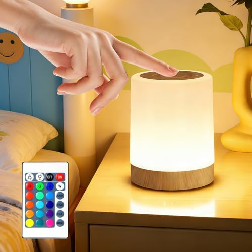 Luz Mesita De Noche,Lampara Usb,Lamparas De Mesita De Noche Tactil,Con Colores Rgb Y 3 Modos Y 5 Niveles De AtenuacióN,Con Temporizador,Para HabitacióN De Bebé,Dormitorio,Luz De Lactancia Para NiñOs