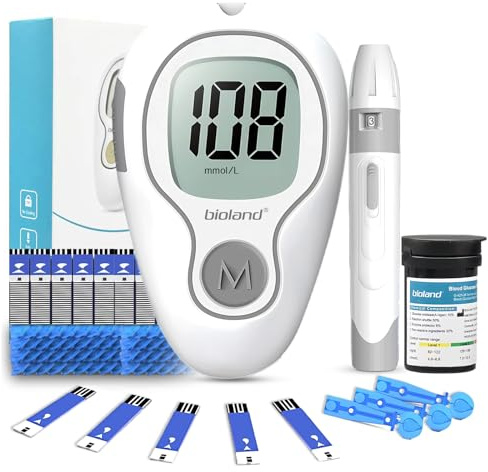 Blood Glucose Monitor Kit, Blood Sugar Monitor with 50 Test Strips,50 Lancets, 500Memory, 1 Blood Glucose Meter, No Coding, Home Blood Glucose Monitoring Kit