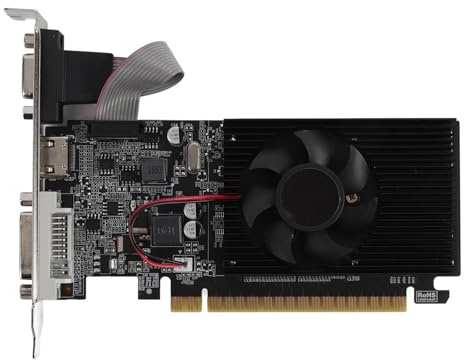 VBESTLIFE 1GB Graphics Card, DDR3 64 Bit GPU, PCIE 2.0 16X Gaming Video Card, Desktop Computer Low Profile Graphics Card with HDMI, DVI, VGA Ports